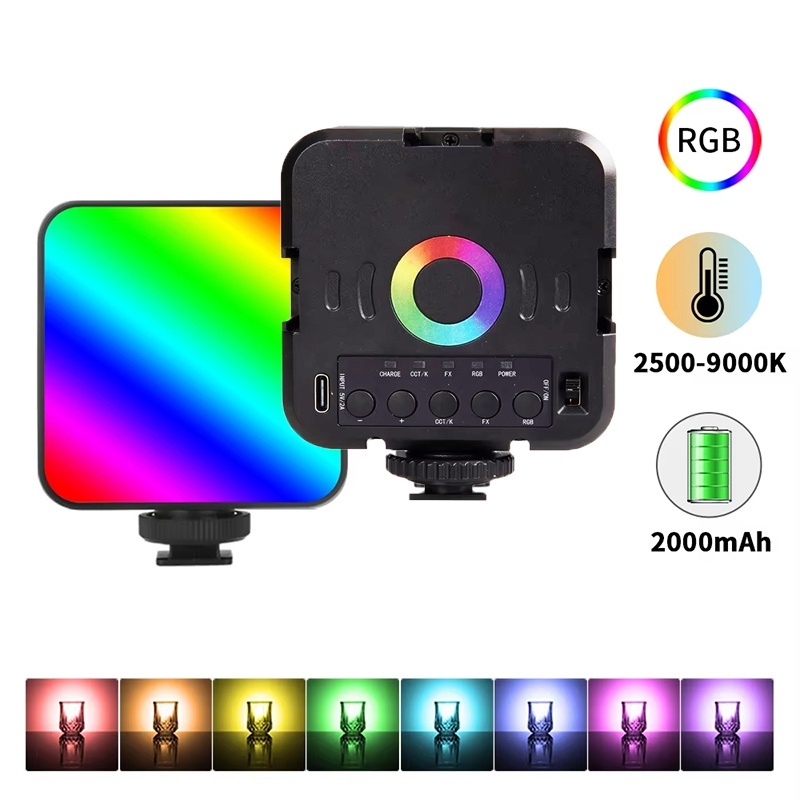 Hot Shoe Adapter - Mini luz de vídeo RGB portátil