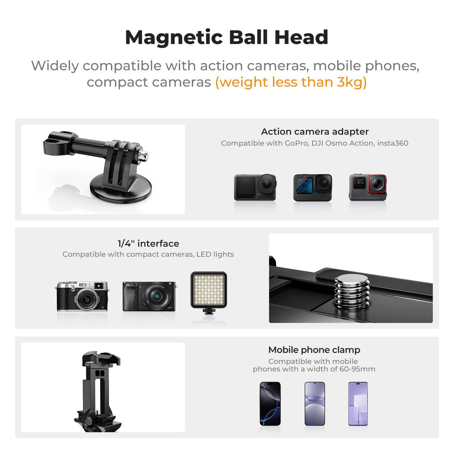 Soporte Magnético para Cámara  - Gopro Action Camera Hero 13 Black reseña y precio