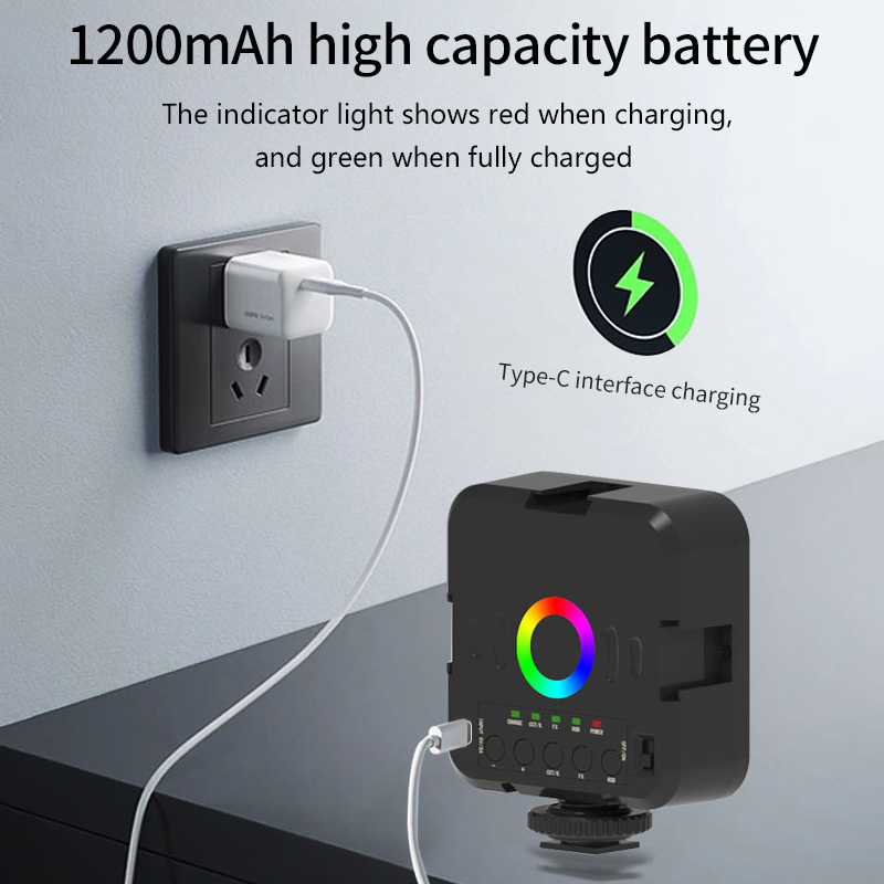 Mini luz de vídeo RGB portátil - Hot Shoe Adapter reseña y precio